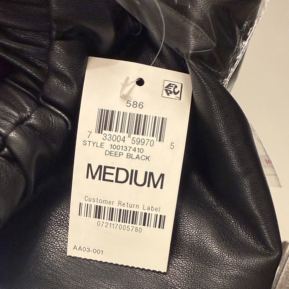 Black Faux Leather Jogger Pants NWT - Picture 6 of 6